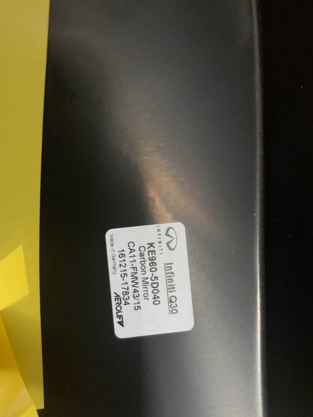 英菲尼迪碳纤维效果外后视镜罩!全新原厂正品!适配q30/qx 英菲尼迪碳纤维效果外后视镜罩!全新原厂正品!适配q30/qx