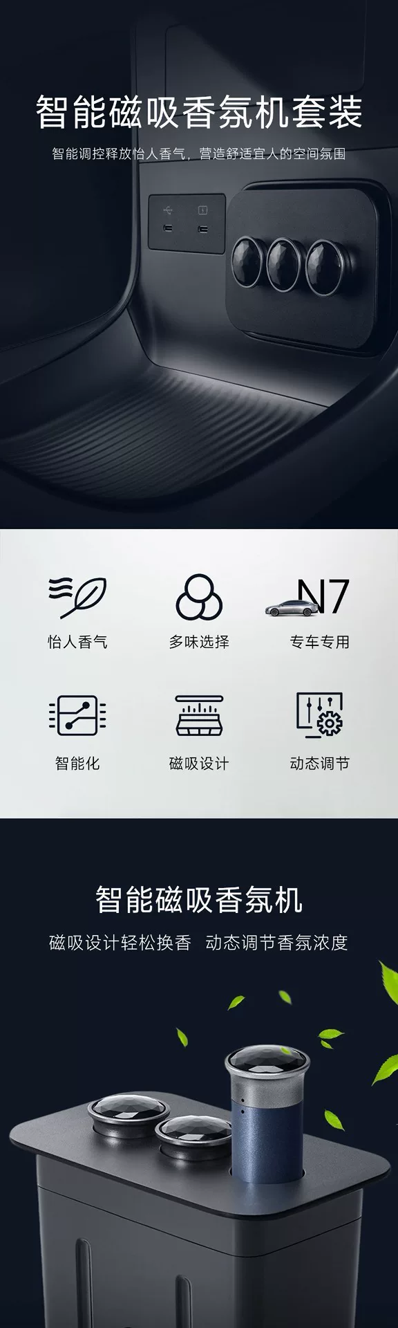 东风日产n7智能磁吸香氛机套装,全新未拆封。带3支香氛棒(海 东风日产n7智能磁吸香氛机套装,全新未拆封。带3支香氛棒(海